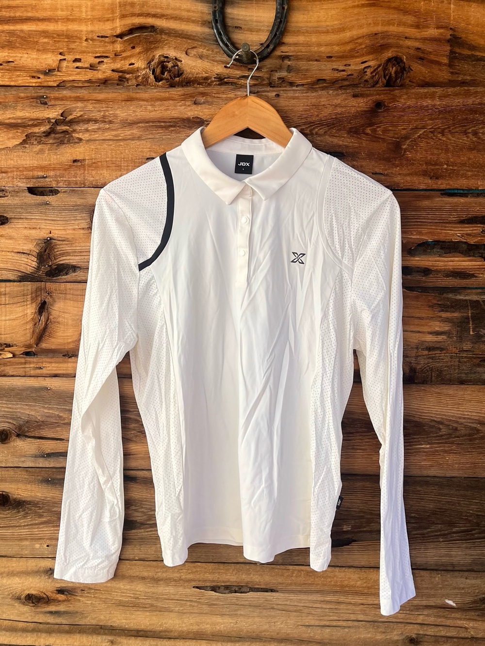JDX | White Long-Sleeve Polo Shirt L